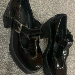 ASOS Black Platform Shoes with Buckle